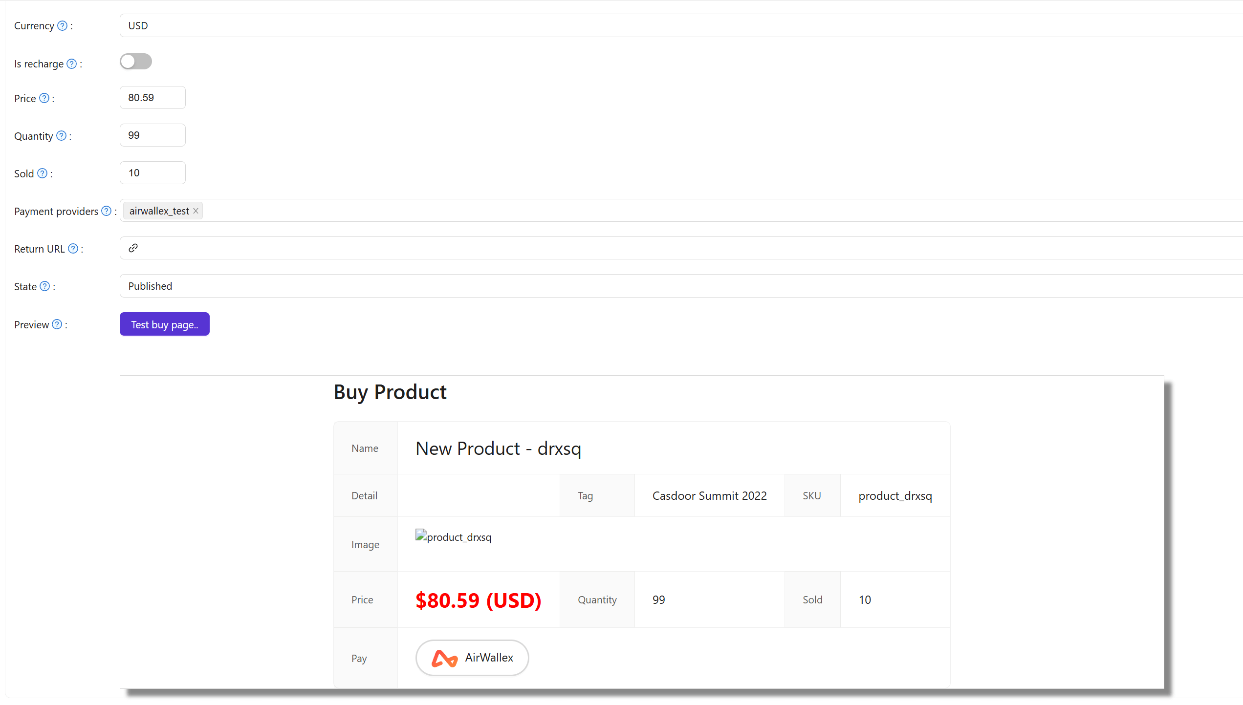 Add AirWallex payment provider for product