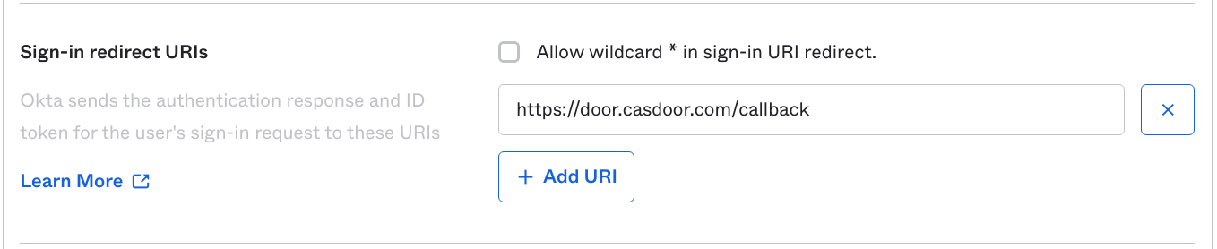 Enter redirect URL