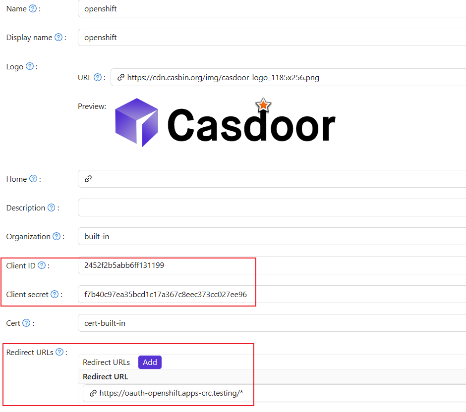 Create an application in Casdoor