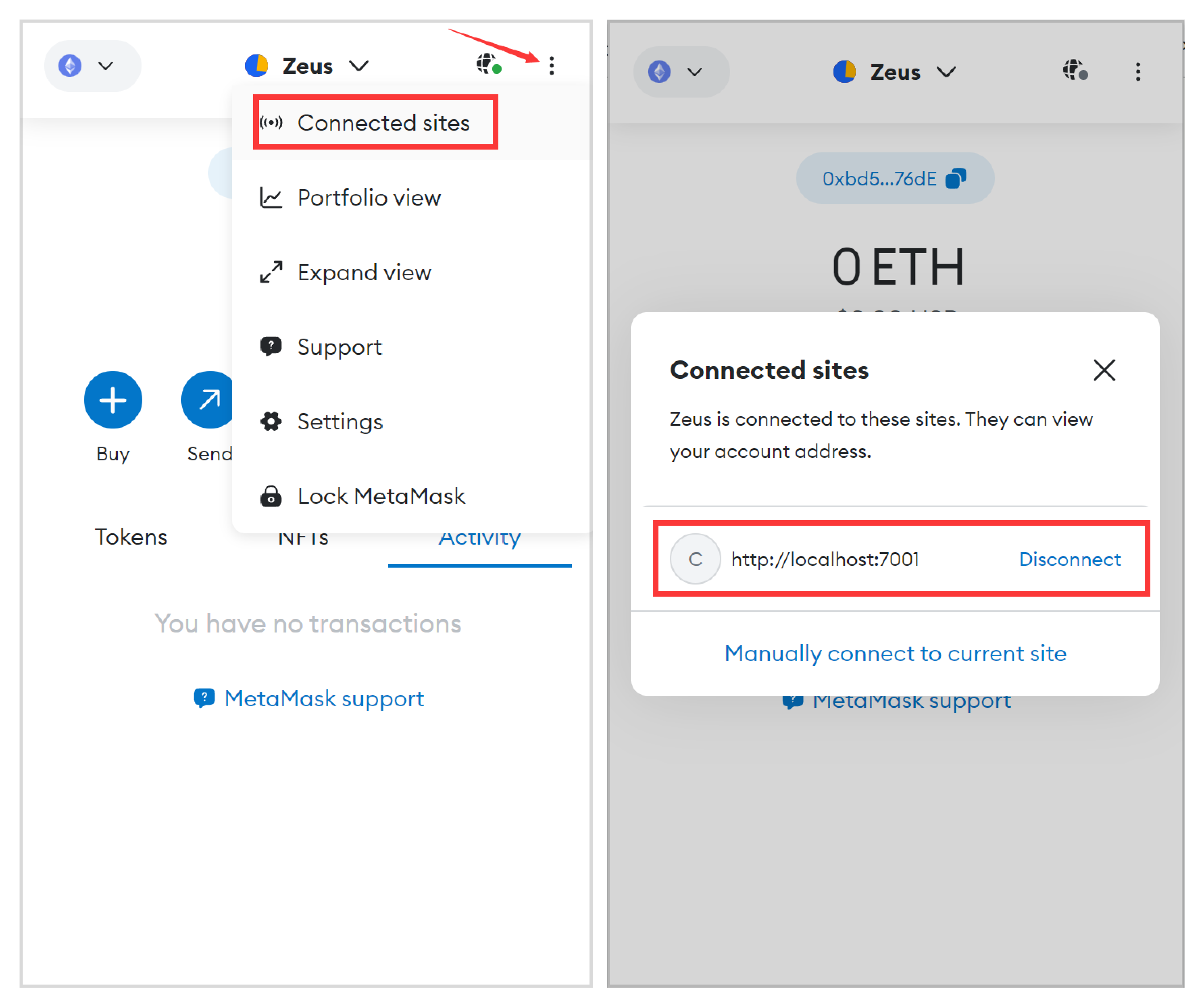 Desconectando MetaMask