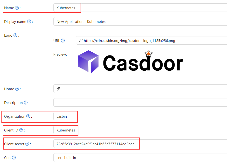 Создайте приложение в Casdoor